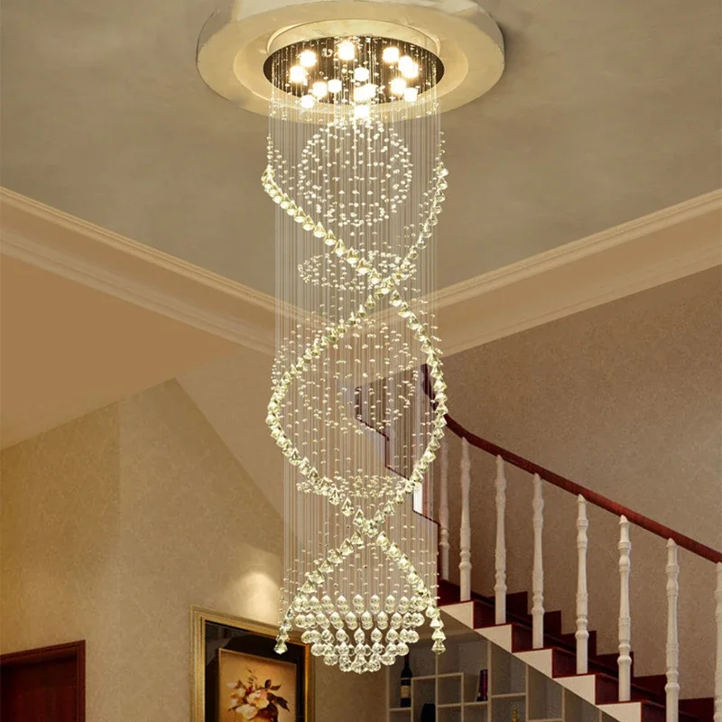 

Living room crystal chandelier luxury design staircase light modern home decoration dining room indoor lighting fixtures