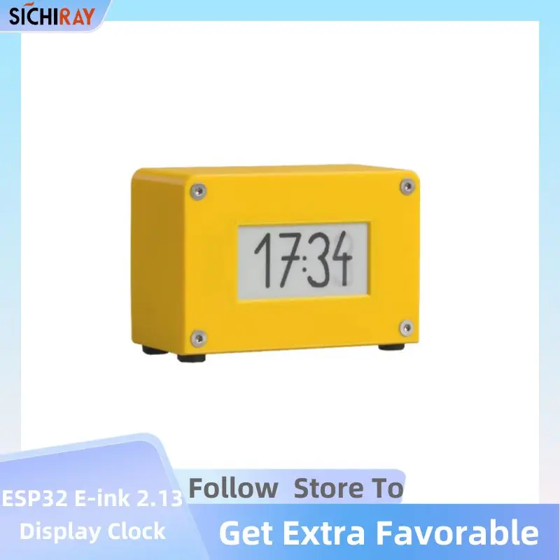 ESP32 E-ink 2.13 Display Clock Custom Color 3D Print Shell for Arduino IDE Epaper Timer  Temperature Sensor Free Shipping 2024