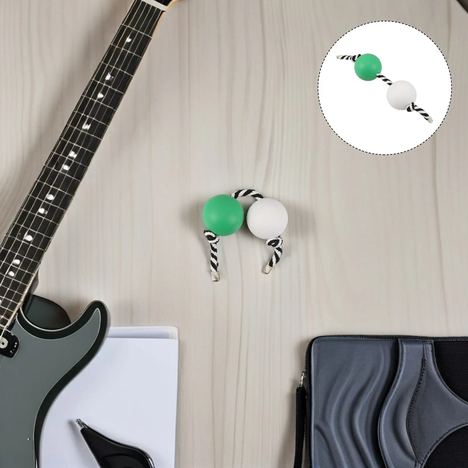 

Asalato Rhythm Shaker Green White Dual Ball Percussion Instrument for Musical Training Performance Handheld Use Portable