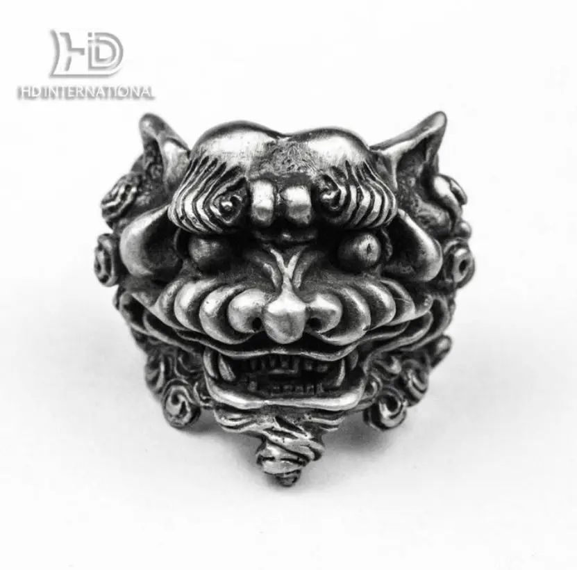 

925 silver Tang Lion Ring Chinese Dragon Ring Buddhist Jewelry Holy Beast Ring 925 silver brass handmade custom jewelry