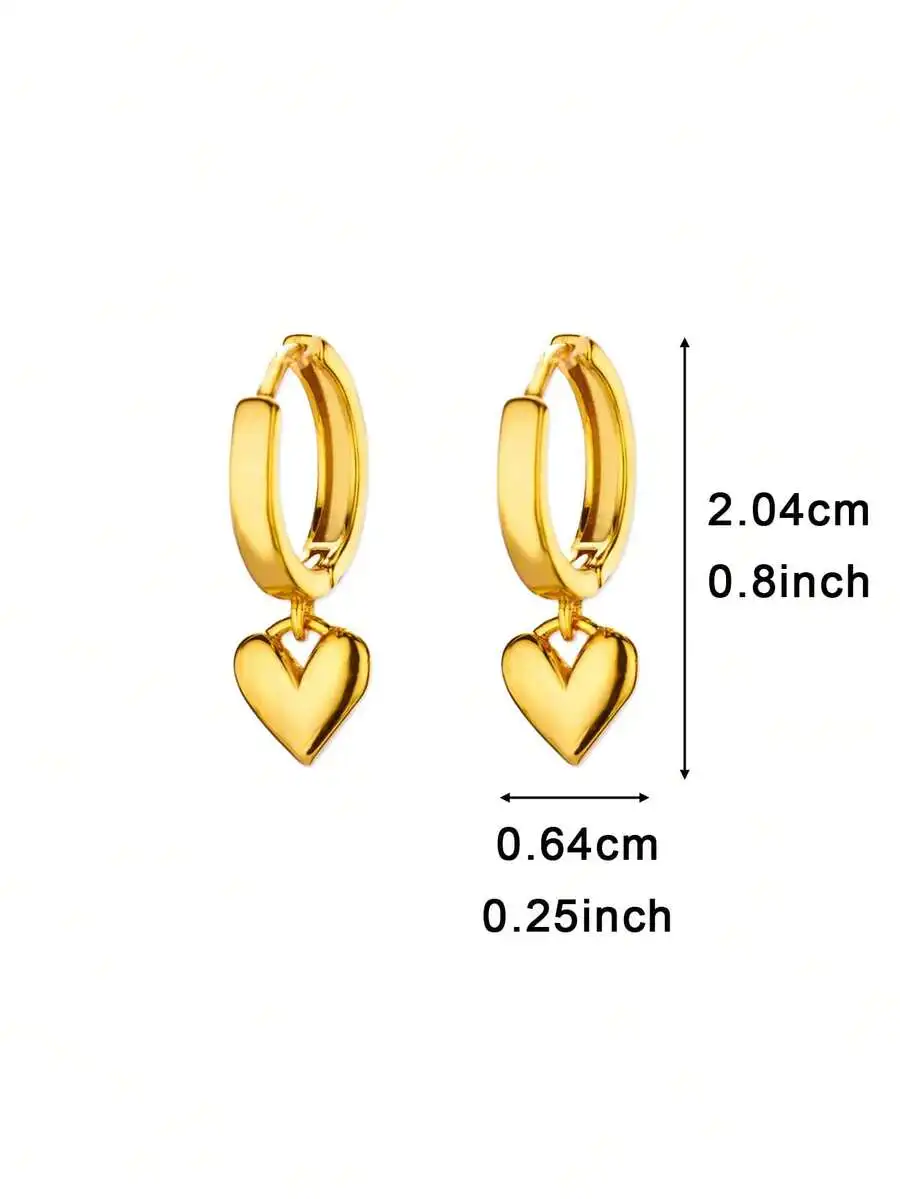 

Dainty Heart Drop Huggie Hoop Earrings For Women Fashion Jewelry