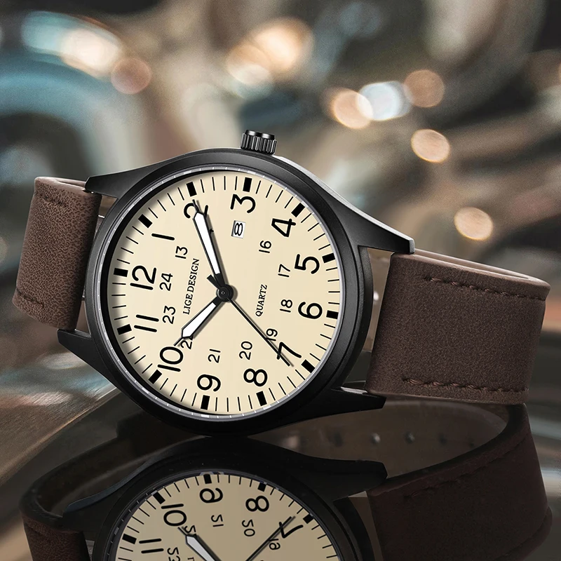 

LIGE лучший бренд класса люкс мужские часы модные повседневные кварцевые часы для мужчин водостойкие светящиеся наручные часы с нейлоновым ремешком Reloj Hombre