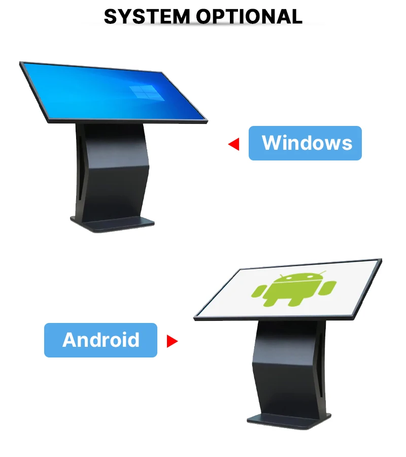 32 43 55 65 Inch LCD Information Display Screen Interactive Touch Kiosk Touch Information Kiosk