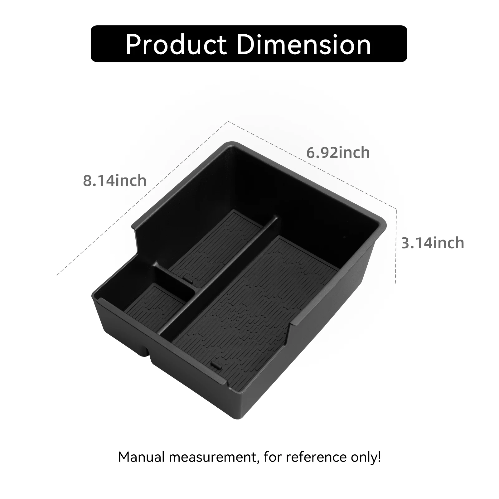 for BYD Yuan PLUS 2025 Center Console Armrest Storage Box Anti-slip Tray Organizer Case Car Interior Accessories Black