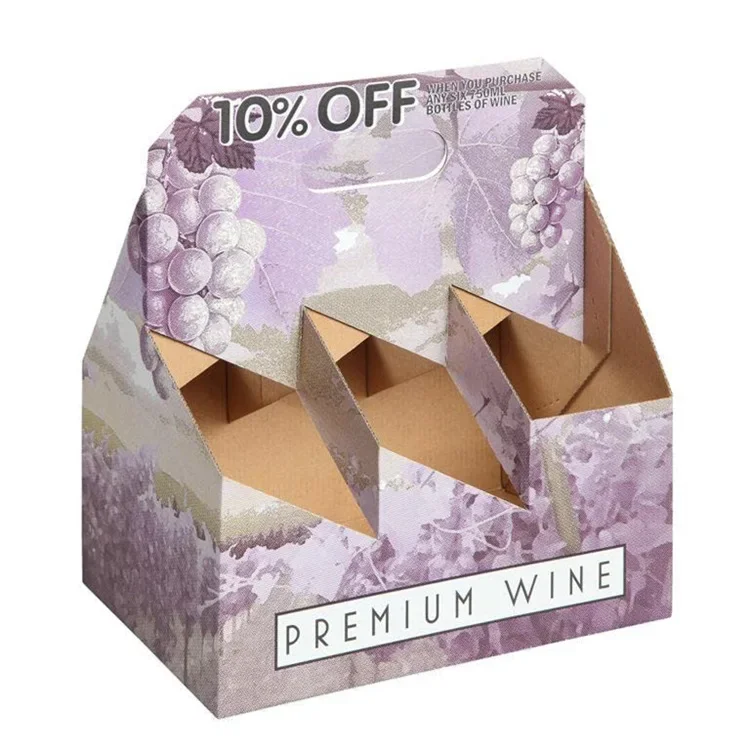 

4/6 Pack Corrugated Wine Bottle Carrier Beer bottles carrier carton box Personalized customization