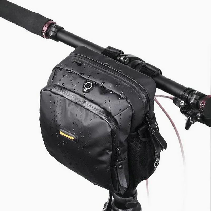 RHINOWALK 4L Bicycle Handlebar Bag Full Waterproof Folding Bike Front Bag Electric Bike Cycling Bag Panniers with Rain Cover