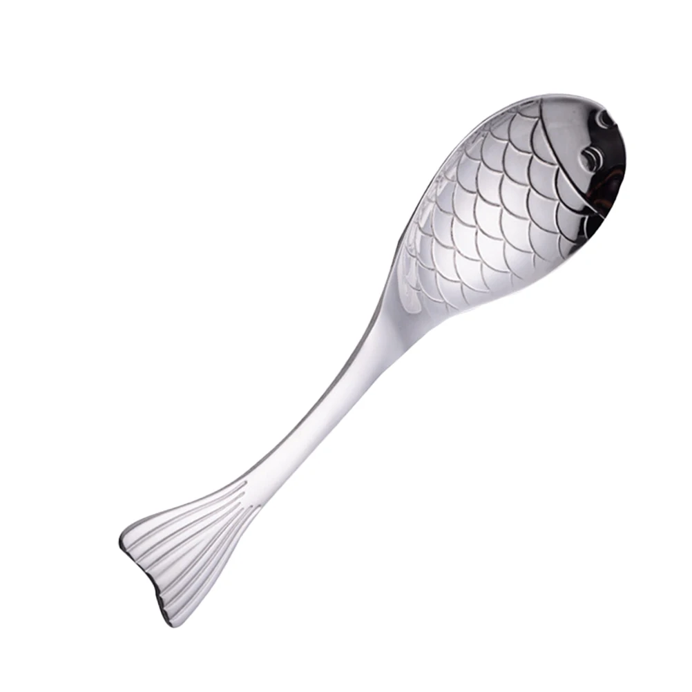 

Stainless Steel Soup Spoon Kitchen Gadgets Fish Shape Creative Large Spoon Heat Resistant Easy Clean