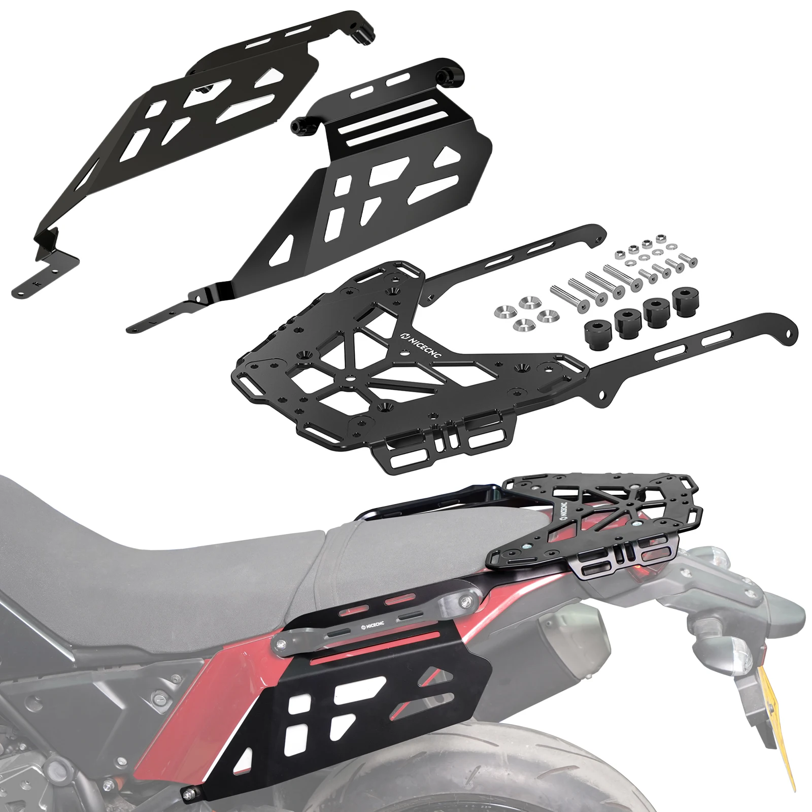 NICECNC Voor 2019-2024 Yamaha Tenere 700 XTZ700 Bagagerek/Saddlebag Zijdragers/Greepbeugels