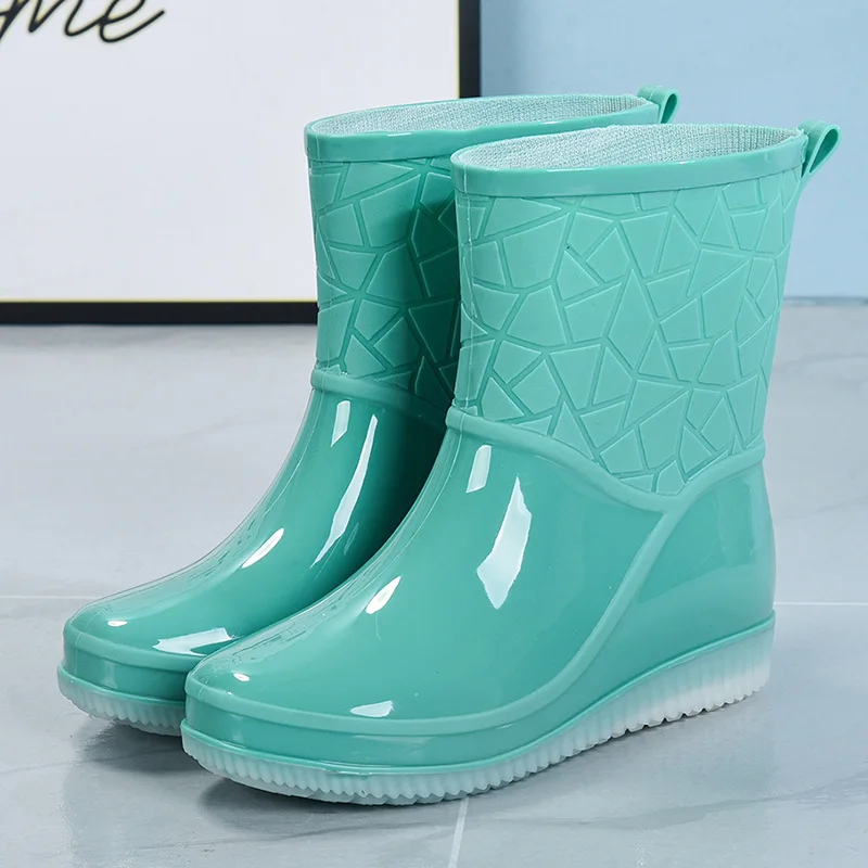 2024Botas De Lluvia Para Mujer Outdoor Women Rain Boots Wear Resistant Plastic PVC Shoes Kitchen Waterproof Shoes, All Seasons