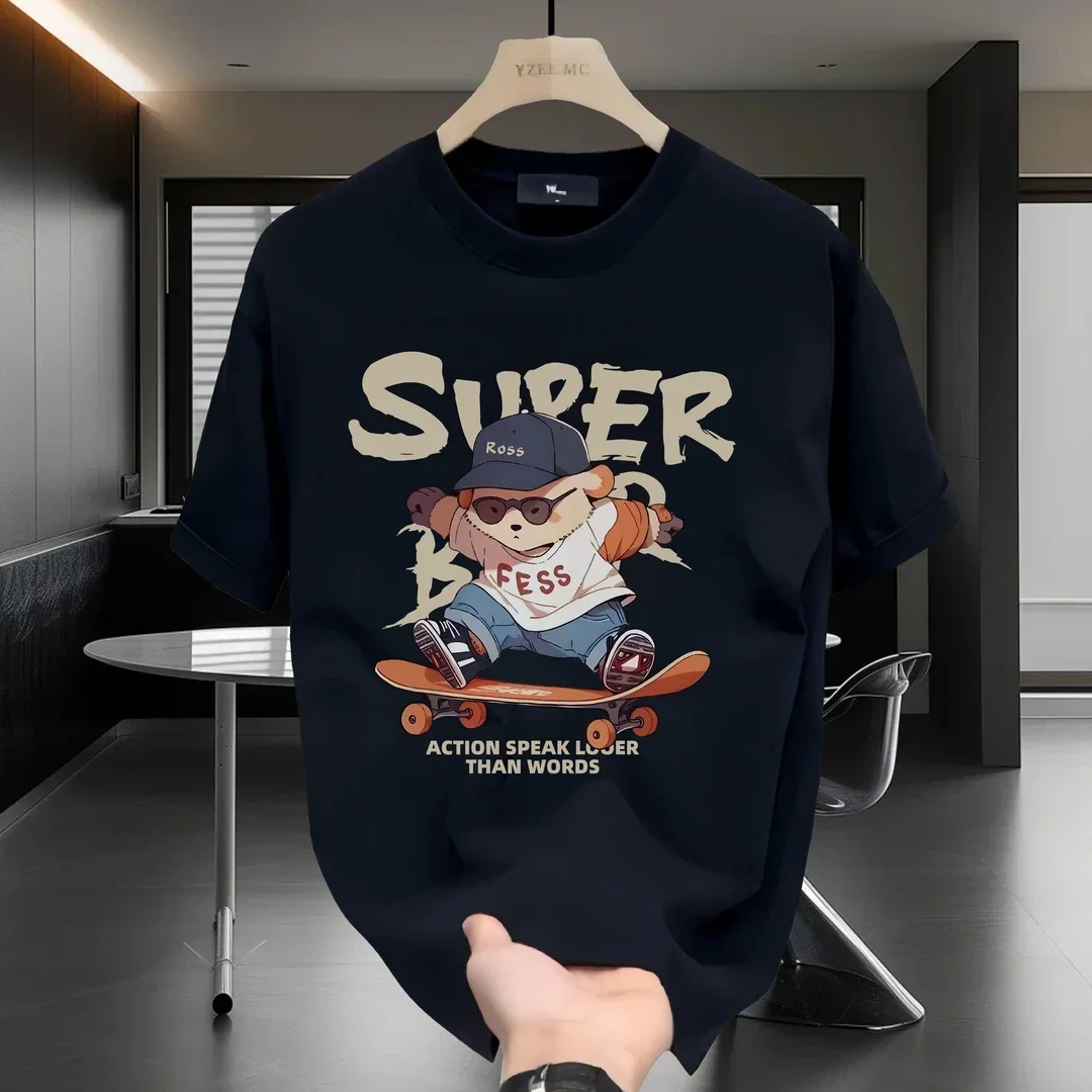 2026 Summer High-End Pure Cotton Trendy Short-Sleeved Kids T-Shirt - Street Style, Exquisite Luxury Print, Casual Bestseller Top