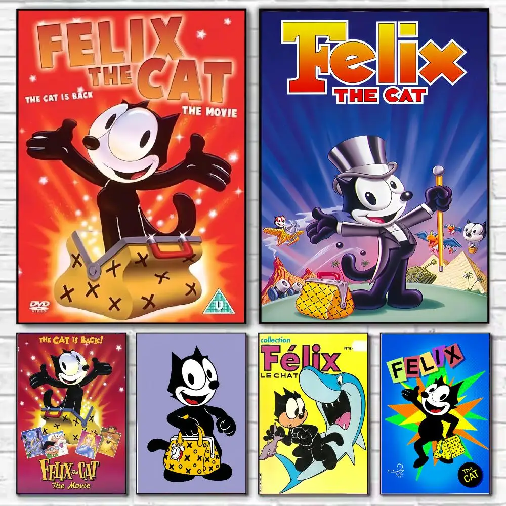 Cartoon Felix The Cat Poster Stylish Wall Art Print for Living Room Bedroom Study Office Café Home Decor Modern Gift