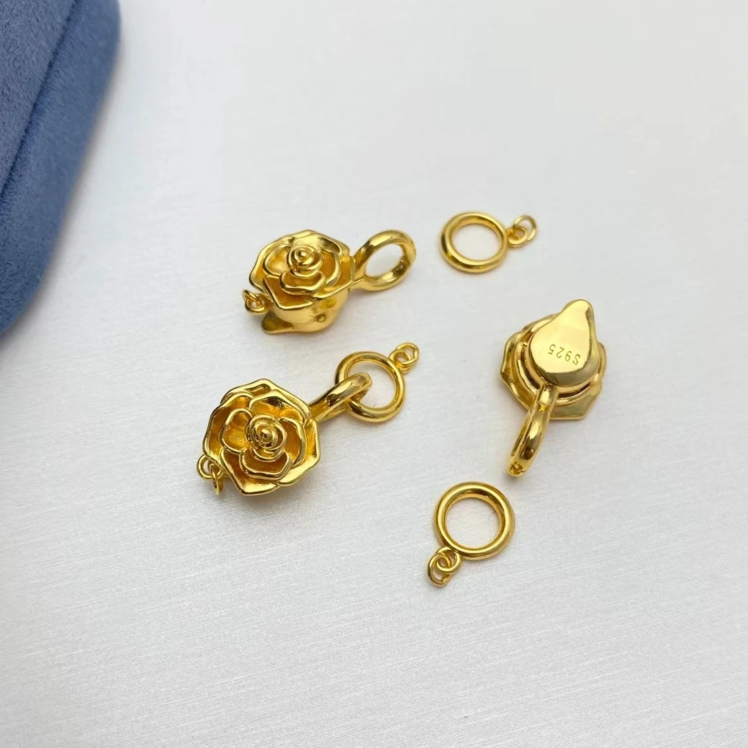 Wholesale DIY 925 Sterling Silver Necklace Bracelet Clasp Hook Accessories for 5-10mm Pearls 5pcs/lot