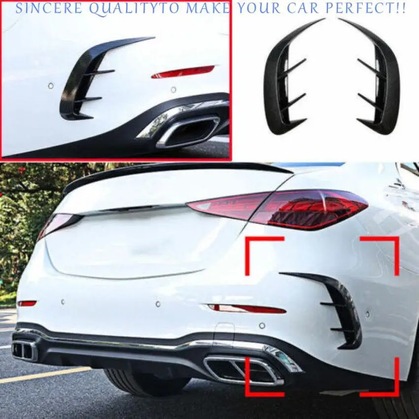For Benz C-Class 2022-2023 Carbon Fiber Rear Bumper Side Vent Fender Splitter 2X