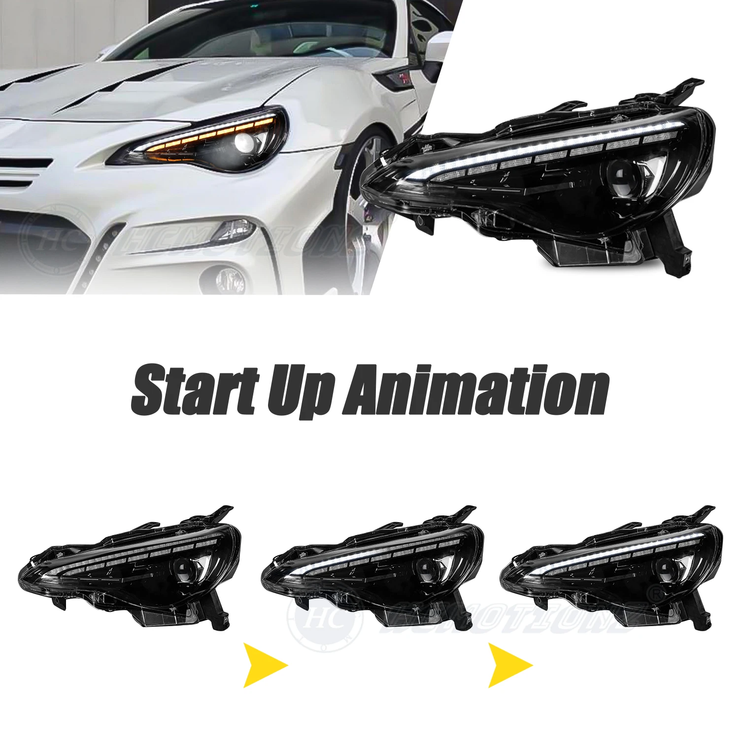 Wysokiej jakości przednie światła LED 2012-2022 do Toyota 86/Subaru Brz Animacja startowa Nowe akcesoria