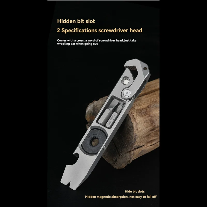 

N11R Titanium EDC Pry Bar,Multifunctional Tool,Wrench/Pry Bar/Screwdrivers/Nail Drivers/Bottle Openers & Other Functions