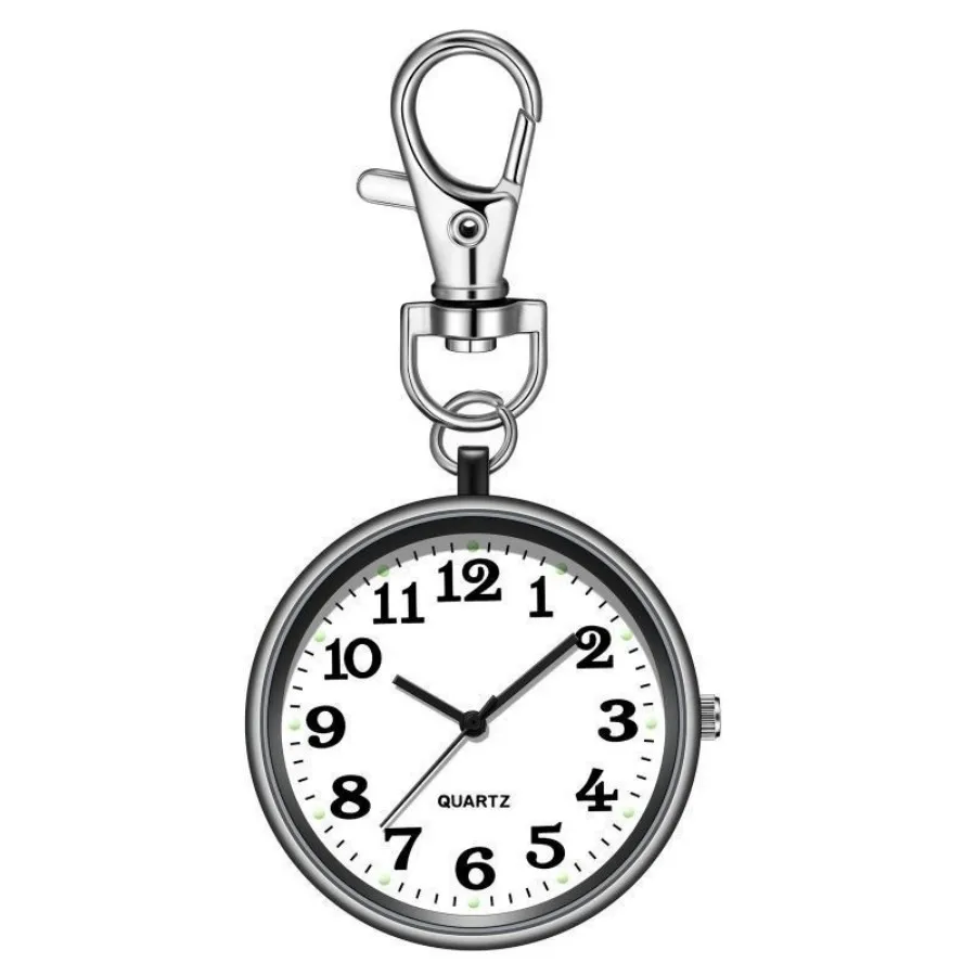 4/5 pcs Electronic Pocket Watch LED Keychain Nurse Pocket Watch Digital Watch for Student Backpacks Keys Pendant Timepiece