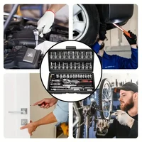 AIRAJ 46Pcs 1/4" Drive Socket Wrench Set, Ratchet Screwdriver & Bit Kit, Carbon Steel, Bestseller Auto Repair Hand Tool Set 4