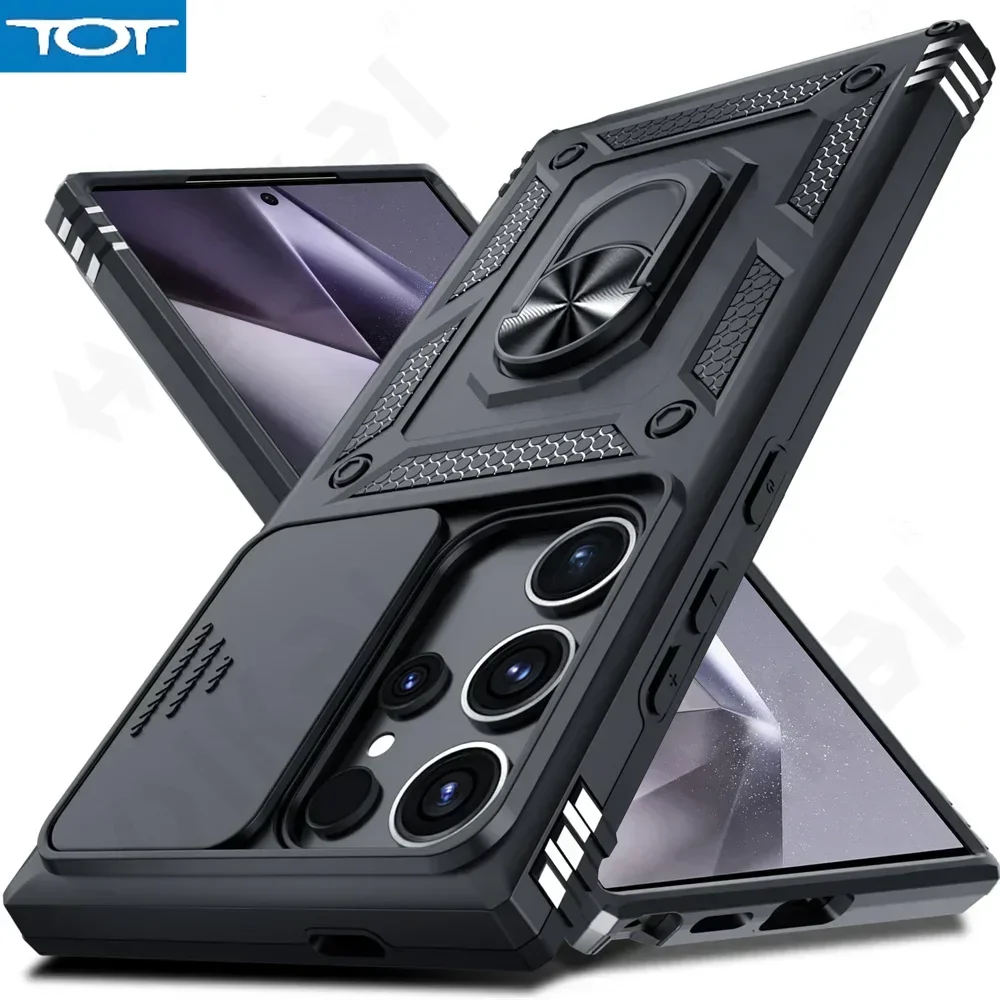 

Чехол для Samsung Galaxy S25 S24 S23 S22 Ultra Plus A55 A35 A16 A54 FE 4G 5G Защитный чехол в стиле милитари для телефона слайд-камерой