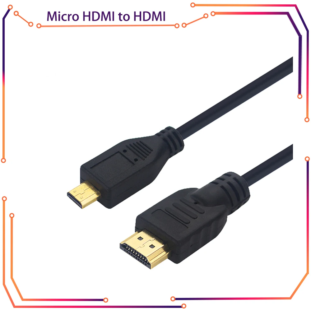 For Raspberry Pi 4 Micro HDMI to HDMI Cable Glod-Plated 3D Cable Adapter for HDTV Table Phone Raspberry Pi4 RPI174