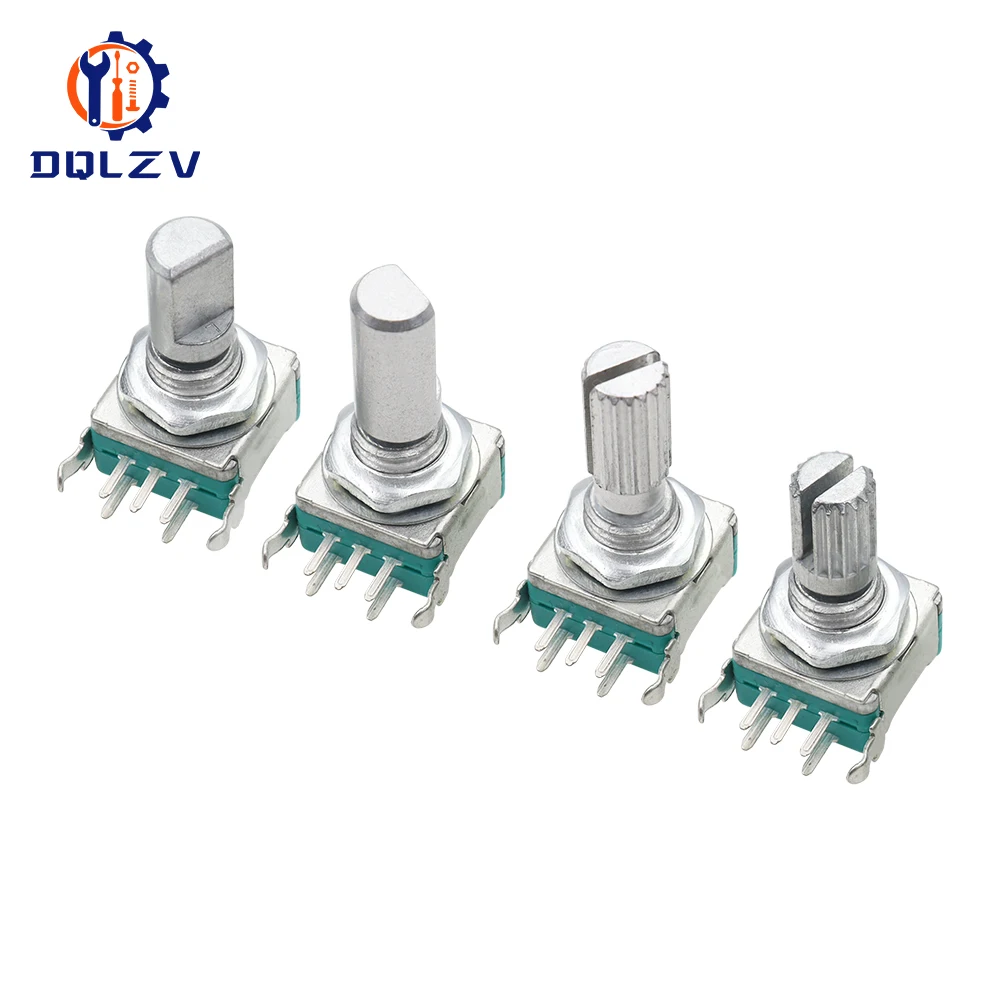 Rechtwinkliger EC11 360-Grad-Drehgeber mit Schalter Audio-Digitalpotentiometer 15 mm 20 mm 5PIN Druckknopf Codierungsknopf – Detail 4
