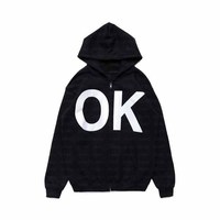 Y2K Streetwear Goth Letter Print Oversized Hoodie Women 2024 Fashion Casual Loose Harajuku Versatile Zipper Sweatshirt Top