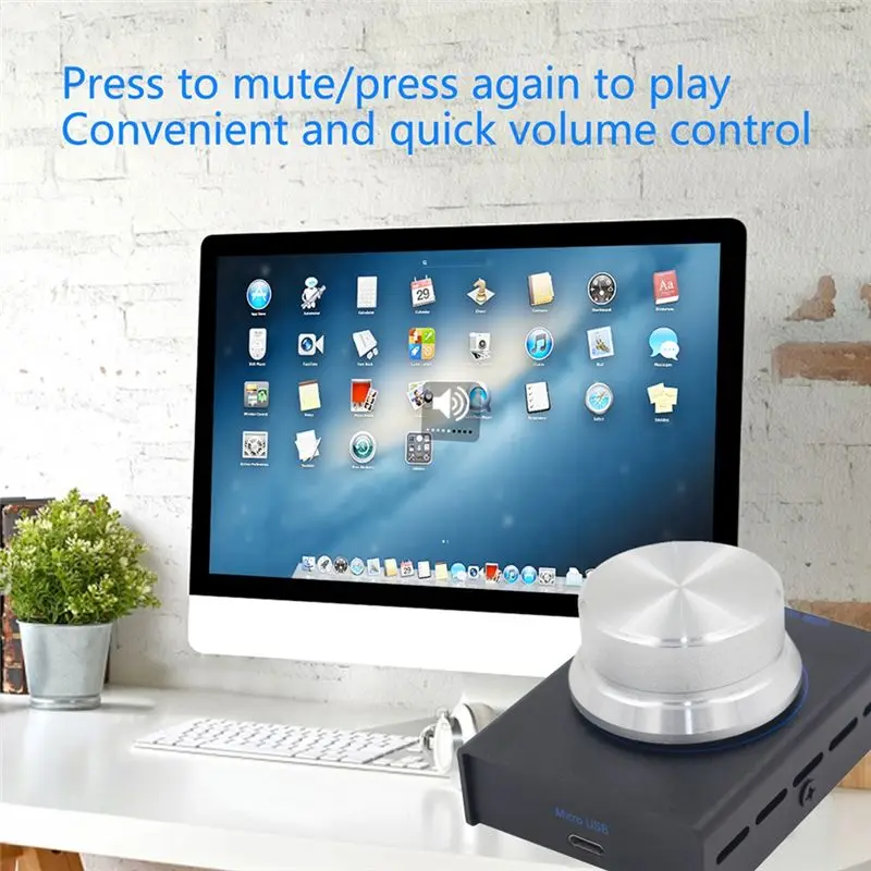 T23C USB Computer Volume Controller PC Speaker External Audio Volume Control Knob With One Key Mute Function Adujustable