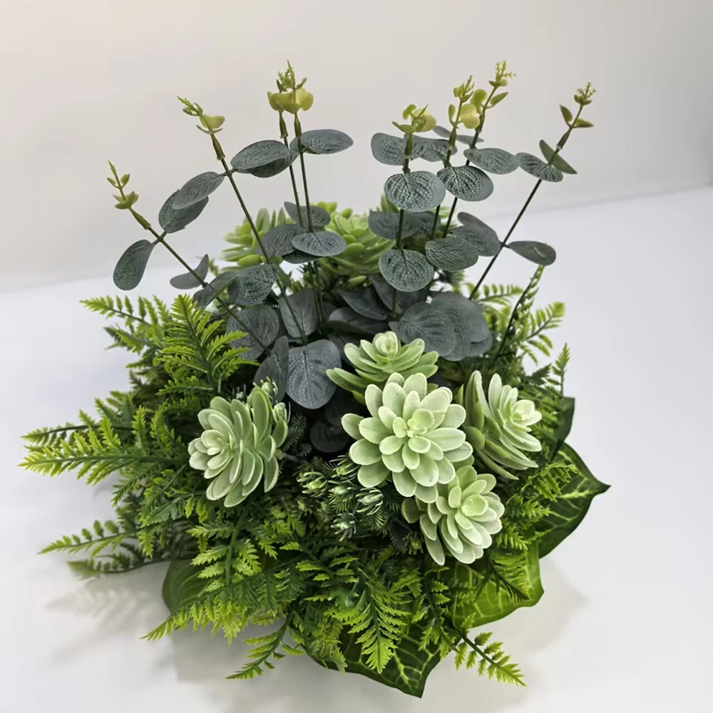 ديكور المنزل نباتات عصارية صناعية نباتات بوعاء عشب نباتي لمحاكاة شرائح سميكة من الشفرة