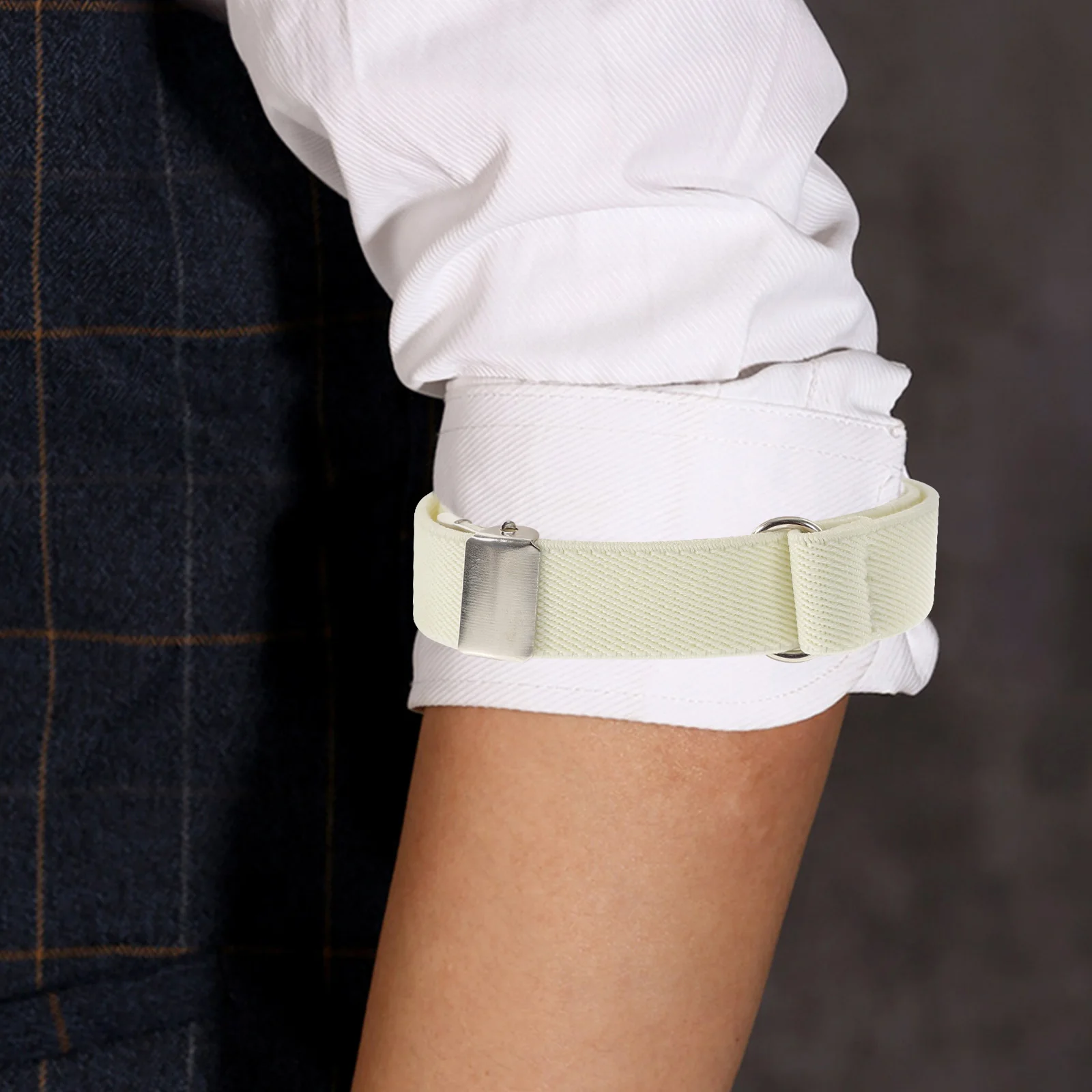 

Sleeve Arm Ring Armbands Bracelets for Men Women Unisex White Polyester Elastic Adjustable Fashion Cool Stretchable