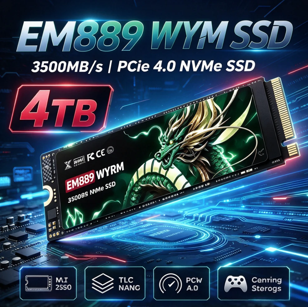 Internal Solid State Drives Disk EM889 SSD NVMe M.2 500GB 1TB 2TB 4TB SSD 3500MB/s M.2 2280 PCIe Gen4.0x4 for Laptop Desktop