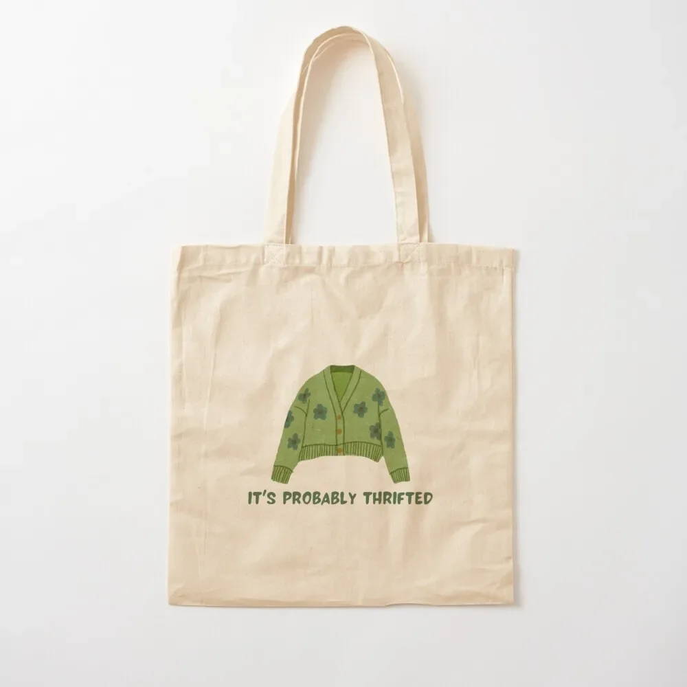 IT'S PROBABLY THRIFTED Tote Bag foldable reusable bag Women's handbag Eco bag