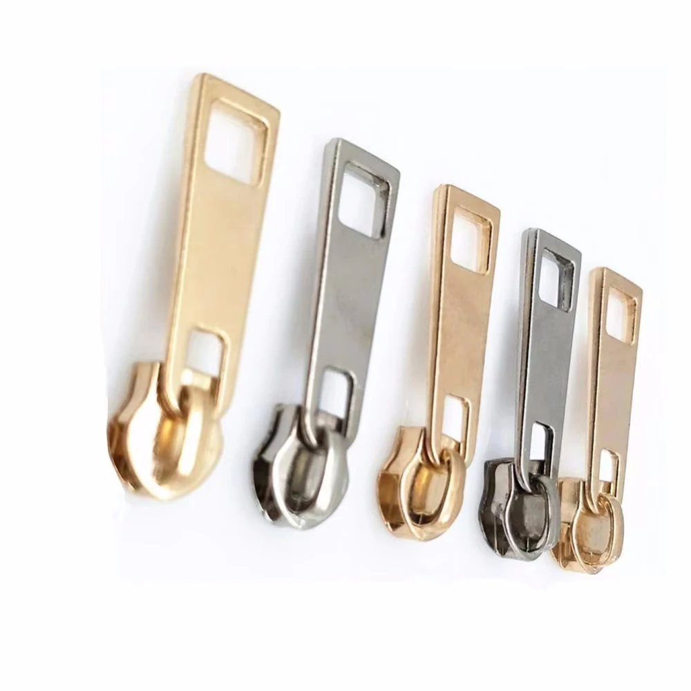 20 pc high quality 5# Metal Nylon gold and silver Zipper Slider Head Puller DIY Handwork Bag Luggage 5BB5576
