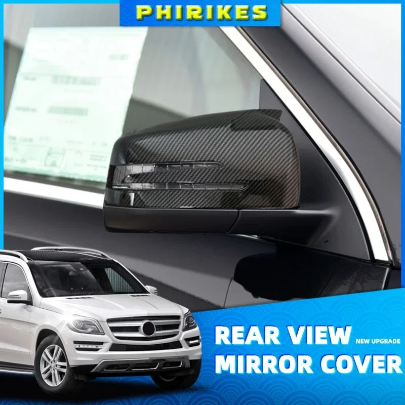 Rear view Mirror Covers For Mercedes-Benz W204 E W212 W176 W246 CLS C218 GLA X156 ABS Carbon Fiber Gloss Black
