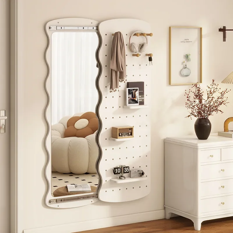 for Wave Hole Plate Full Length Mirror Hidden Push Pull Full Body Mirror Household Wall Mounted Entrance Fitting Mirror