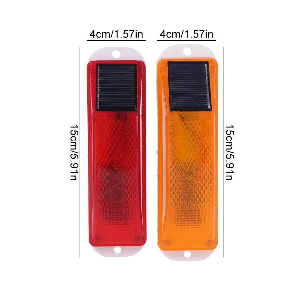 

2pcs Solar Powered Car Side Marker Light Double Side Rechargeable Warning LED Lamp Waterproof Durable
