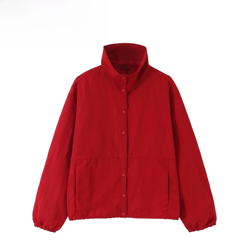 Fashionable Casual Button up Outerwear for Women Standard Fit Polyester Fiber Regular Length Autumn Season Short Coat