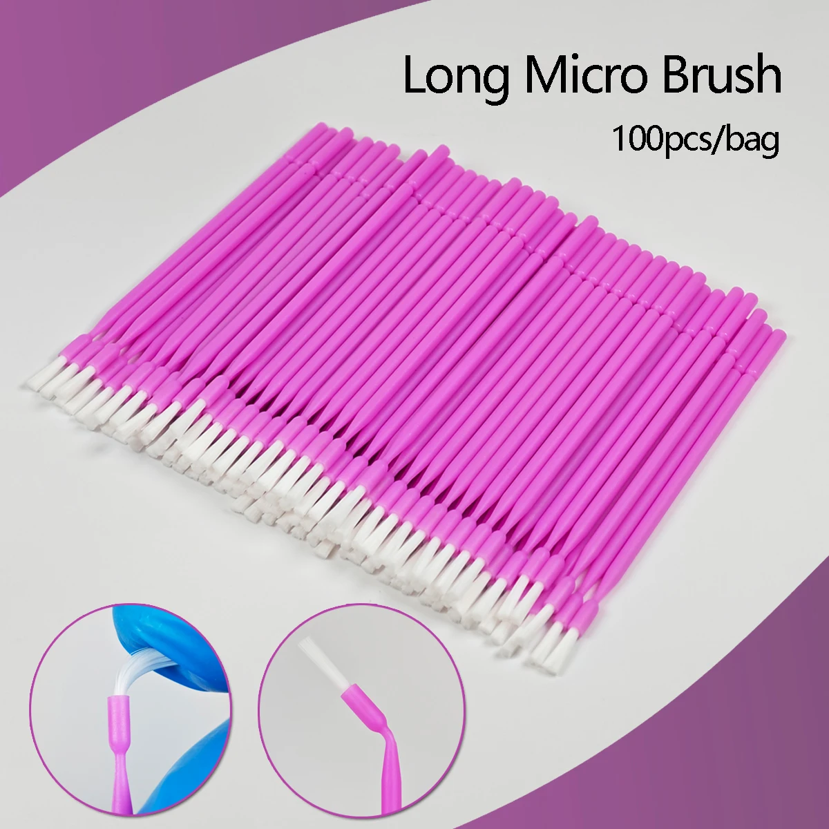 100Pcs Dental Disposable Micro Brush Applicators Bendable Long Shank Brush Teeth Whitening Oral Dentist Cleaning Tools