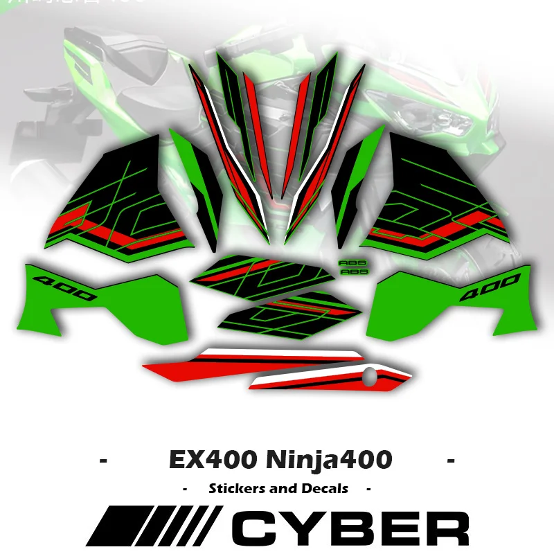 

For Kawasaki Ninja400 EX400 Ninja-400 Motorcycle Sticker Body Racing Complete Set of Fairing Shell Sticker Decals