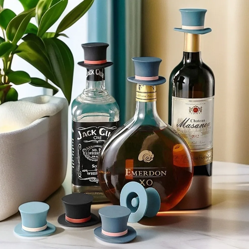 

Hat Wine Bottle Stopper Silicone Cork Sealer for Champagne Wine Airtight Freshness Keeper Kitchen Bar Tool