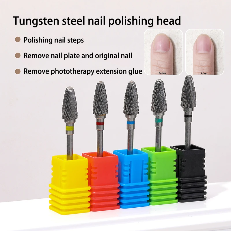 Mèches à ongles en carbure de tungstène, fraise, perceuse à ongles électrique, pédicure, outils de nettoyage pour manucure