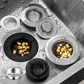 1pc Stainless Steel Sink Strainer Basin Drain Hole Hair Catcher Stopper Anti-blocking Waste Sink Filter Kitchen Bathroom Fixture