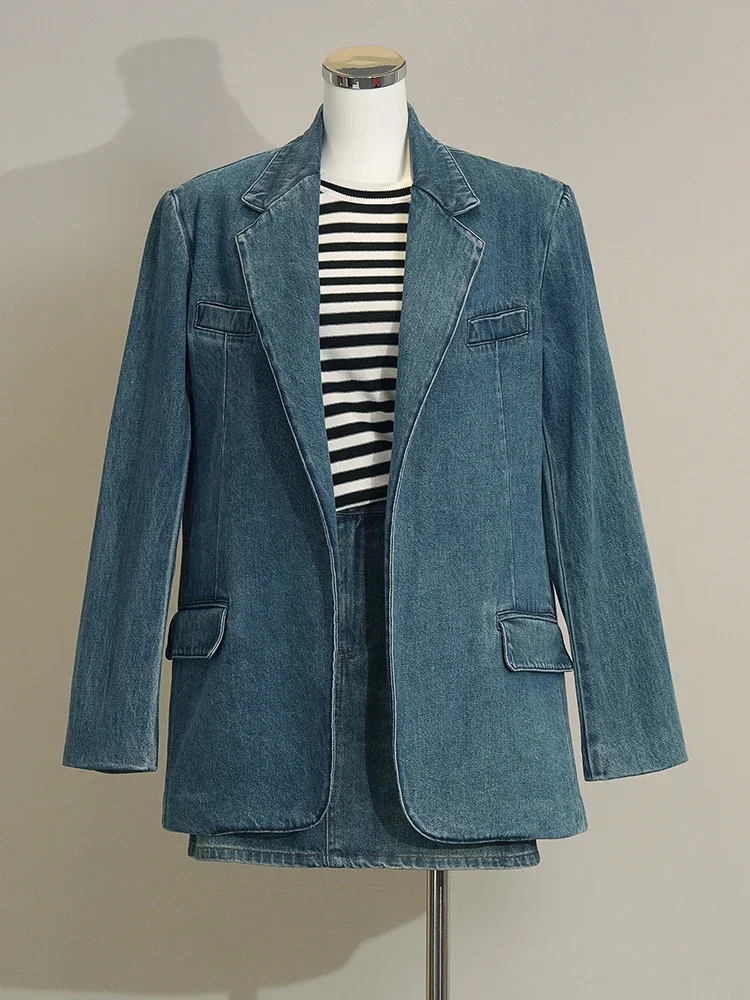 Jeans anzug Jacke weiblich Frühling neue lose coole Mädchen Jacke Top