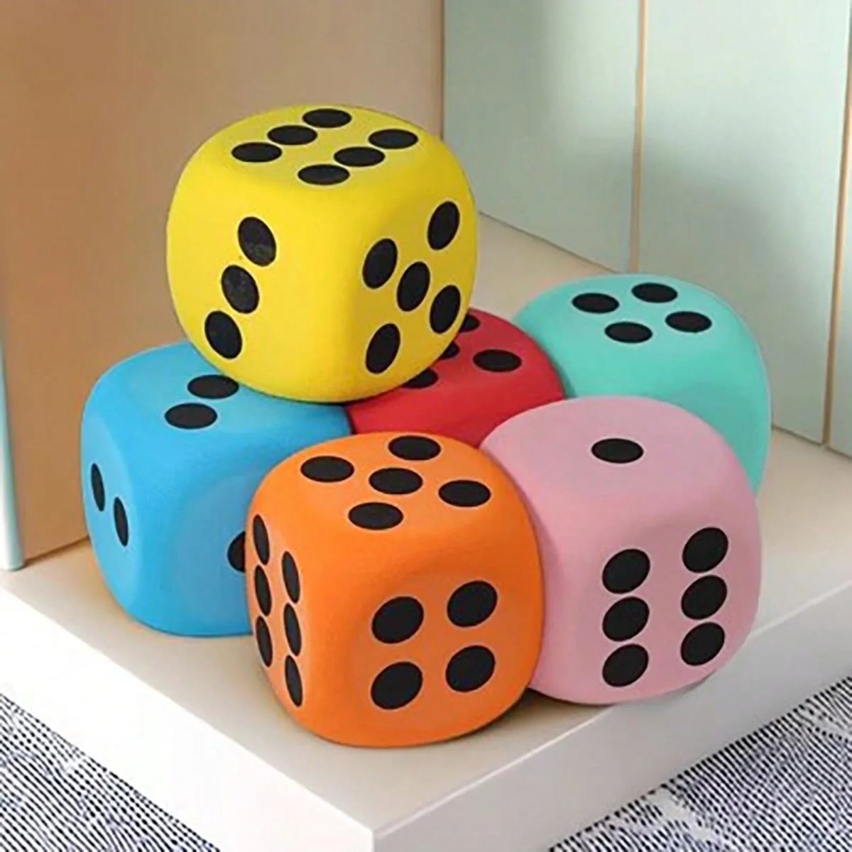 1pc/6pcs-Large soft foam dice set - ideal for interactive games with pets