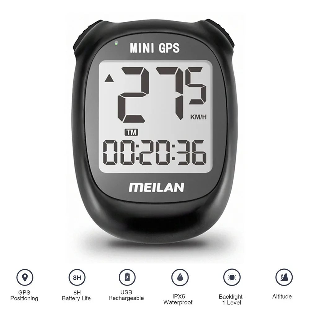 Waterproof Mini Kilometer Counter for Bicycle With GPS LCD Display Backlight Wireless Bike Speedometer Computer for Cycling