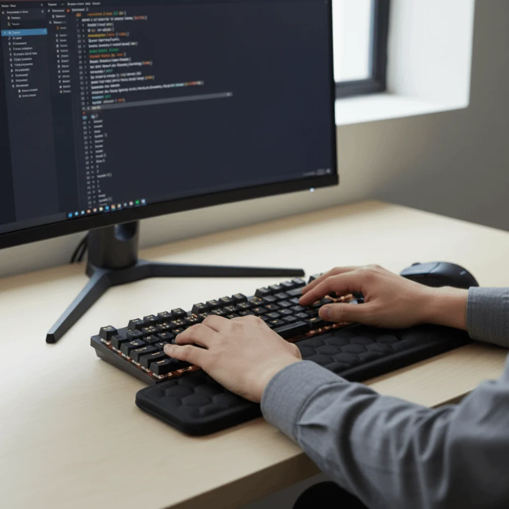 Ergonomische Tastatur-Handballenauflage zur Ermüdungslinderung, Maus-Handballenauflage, Ergonomisches Handgelenk-Pad für Computerarbeit – Detail 4