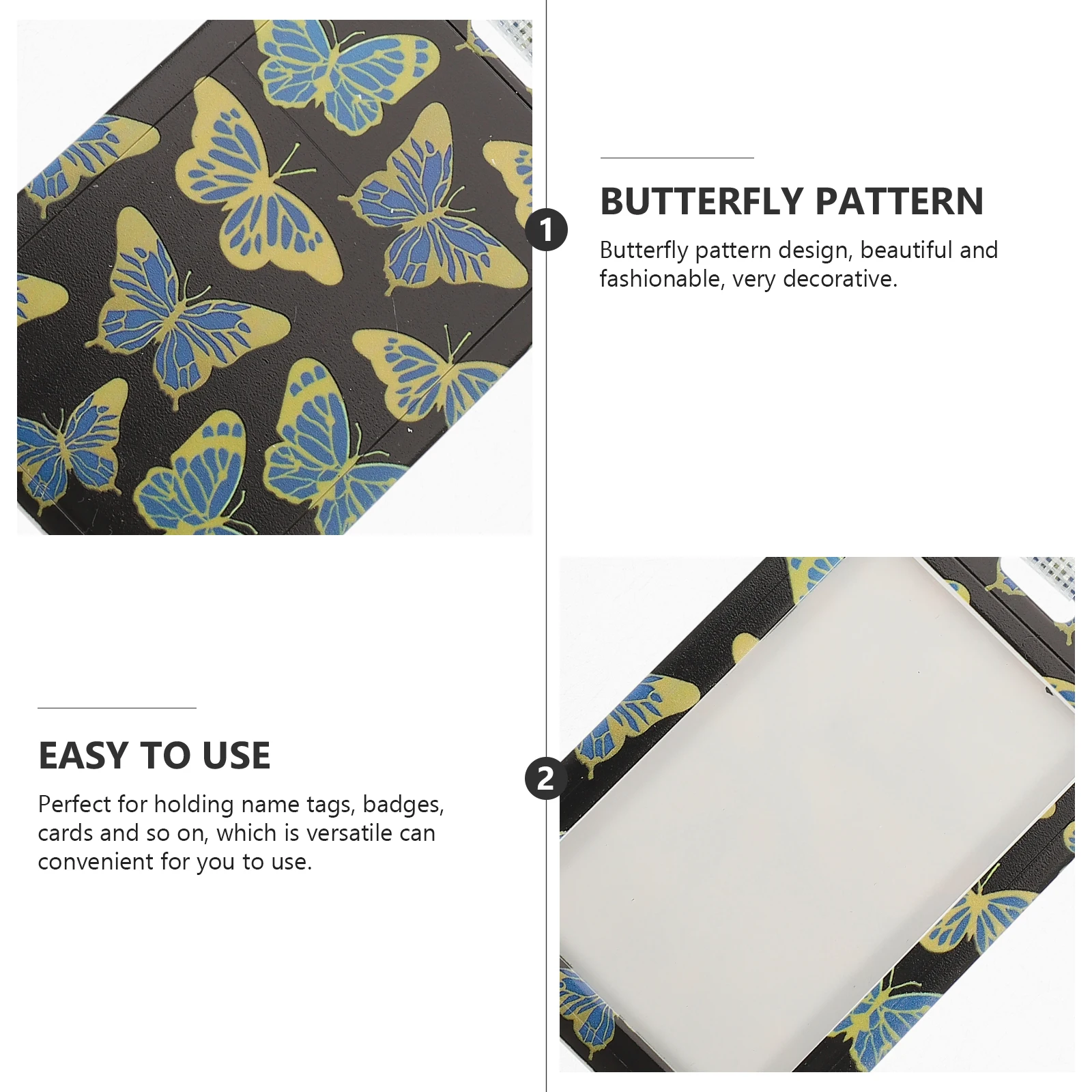 

Id Badge Holder Butterfly Pattern Lightweight Card Sleeve Suitable for Id Cards Work School Teacher Badge Holder