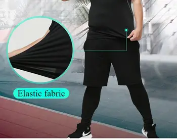 Pánské kompresní tričko s volnou velikostí, běžecká souprava, tepláková souprava, sportovní obleky, rychleschnoucí, na posilovnu, fitness, 3 díly, basketbal, běhání a sportovní oblečení 10 nejlepší prodej Pánská tepláková souprava, 3 díly - №2