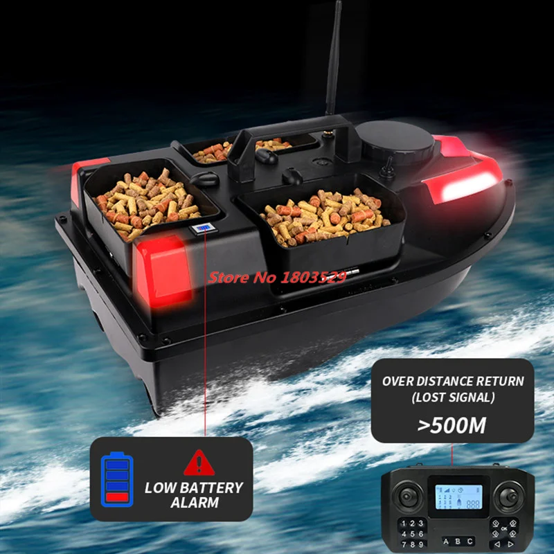 Professional GPS 100 Positioning Point 500M RC Nest Bait Boat 100 GPS Point 3Hopper Cruise GPS Auto Reurn GPS Fishing Boat Nest