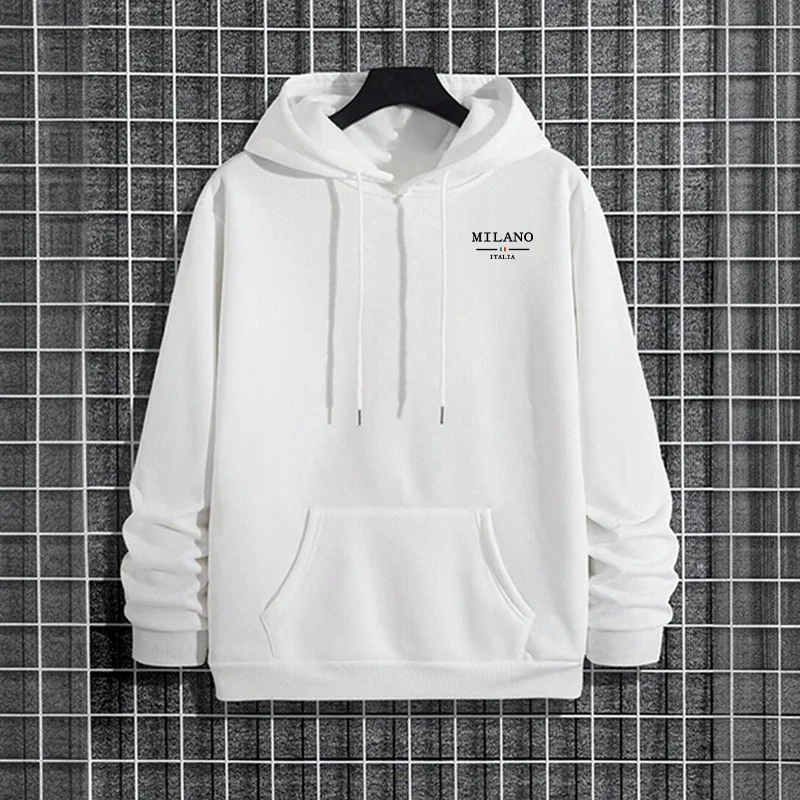 Italy Print Mens Hoodie High Quality Long Sleeve Solid Color Sweatshirt Urban Casual Fashion Sporty Hooded Outerwear Man Clothes - Image 2