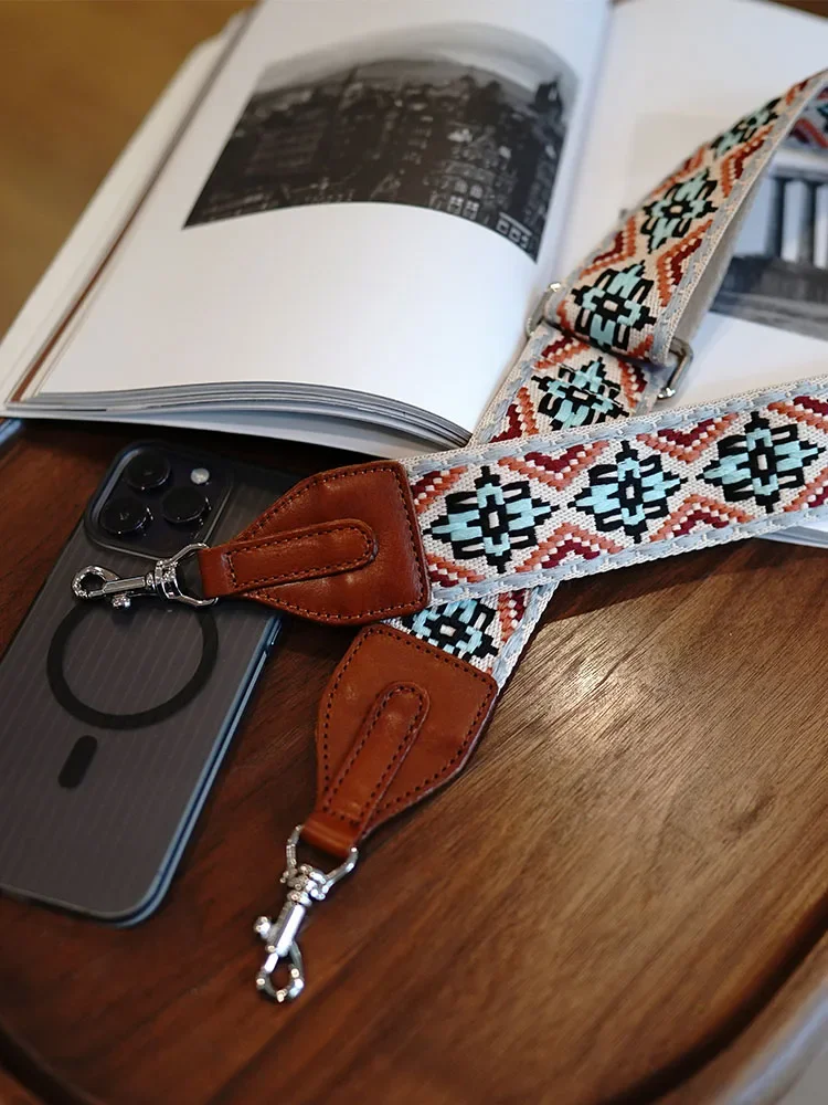 تخصيص العرقية نمط الرجعية قابل للتعديل القابلة للإزالة اللون محبوك أكياس واسعة حزام الكتف الملحقات تنورة الحمالة تنوعا