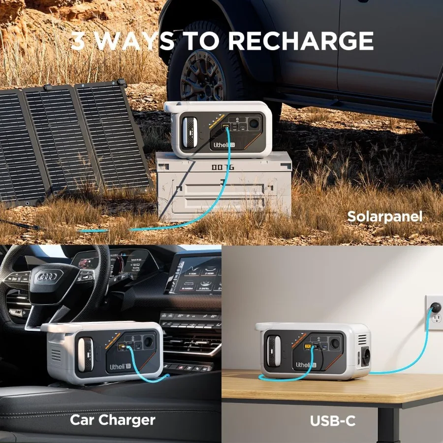 محطة طاقة محمولة 218 واط مع مخرج تيار متردد 200 وات للتخييم في الهواء الطلق والنسخ الاحتياطي في حالات الطوارئ RV Van المعيشة والصيد والاستخدام المنزلي بالطاقة الشمسية #2